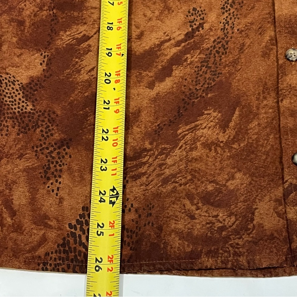 White Stag Brown Animal Cheetah Leopard Print Button Up Shirt Women Medium - Picture 15 of 16